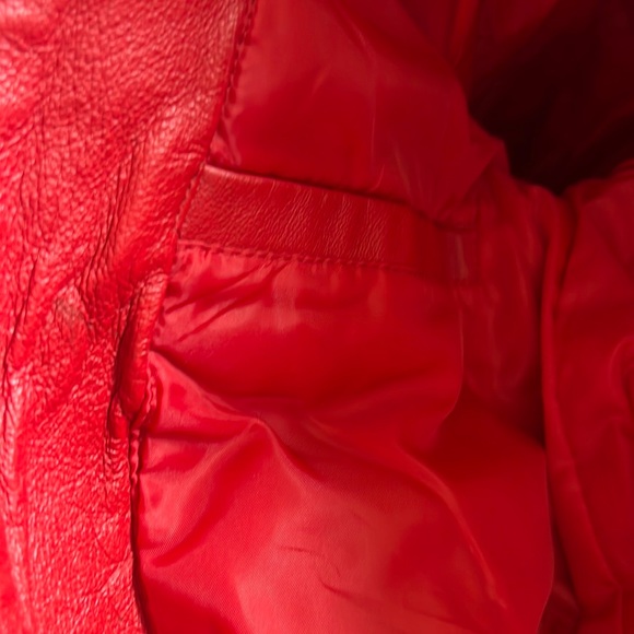 Vintage Red Genuine Leather Jacket U.S.A. LEATHER Like New Sz M - Picture 6 of 6